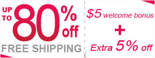 Up to 80% off and free shipping! $ 5 welcome bonus and an extra 5% off when you pay with PayPal.